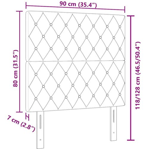 vidaXL Crni naslon za glavu s kristalnim gumbima 90 cm baršunasti  Crni naslon za glavu s kristalnim gumbima 180 cm baršunasti Cijene
