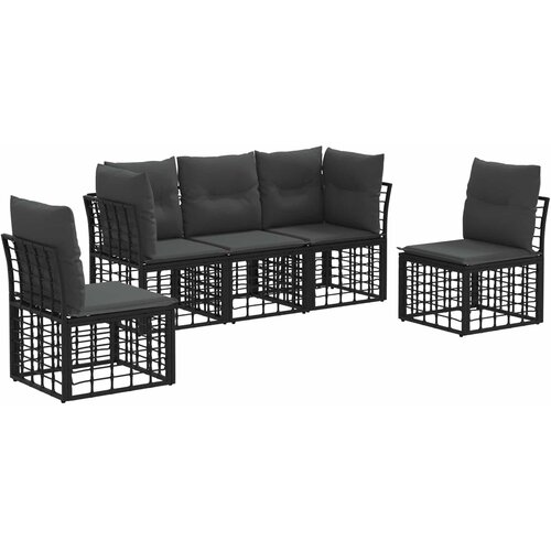 Set vanjskih sofa Crna Poliester Slike