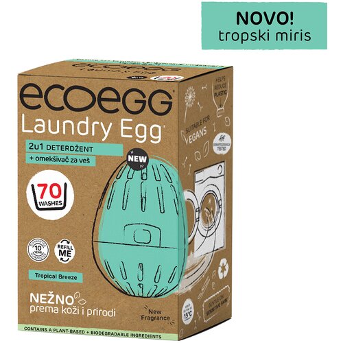 Ecoegg 2u1 deterdžent i omekšivač za veš, Tropski miris-70 pranja Slike