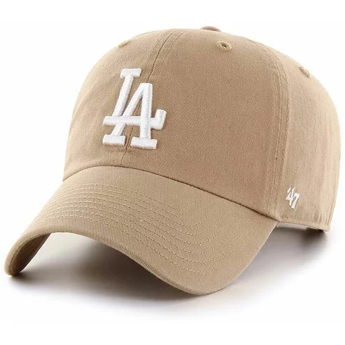 47 Brand Pamučna kapa sa šiltom MLB Los Angeles Dodgers boja: bež, s aplikacijom