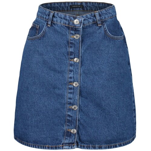 Trendyol Curve Plus Size Skirt - Blue - Mini Slike