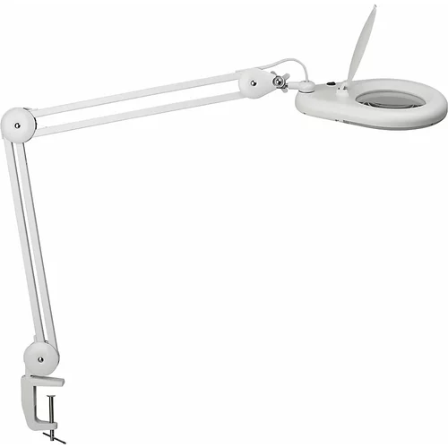 Maul LED-svetilka s povečevalnim steklom viso, dolžina ročice 410 mm, z mizno spojko, bela