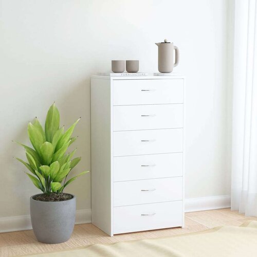 vidaXL komoda s 6 predali bela 50x34x96 cm iverna plošča Cene