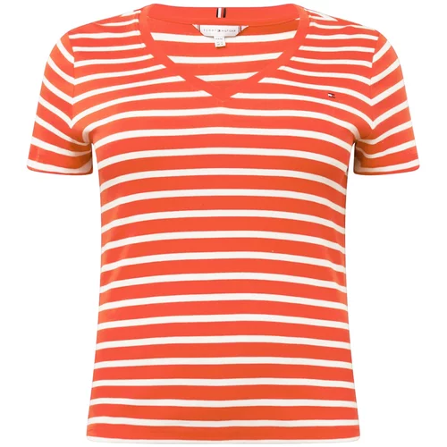 Tommy Hilfiger Curve Majica narančasto crvena / bijela
