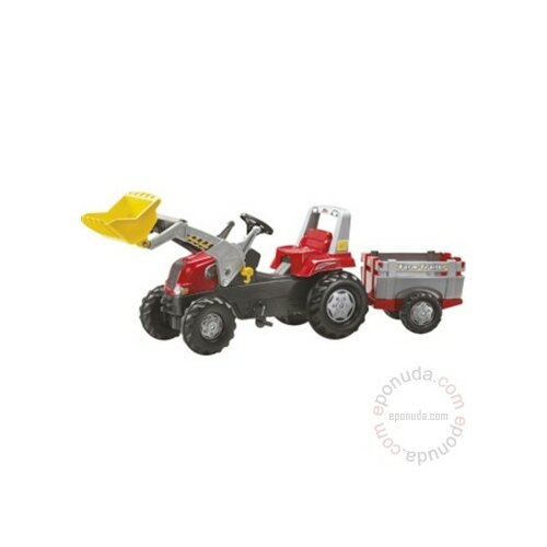 Rolly Toys Traktor na pedale Junior RT sa prikolicom i kašikom Red Slike