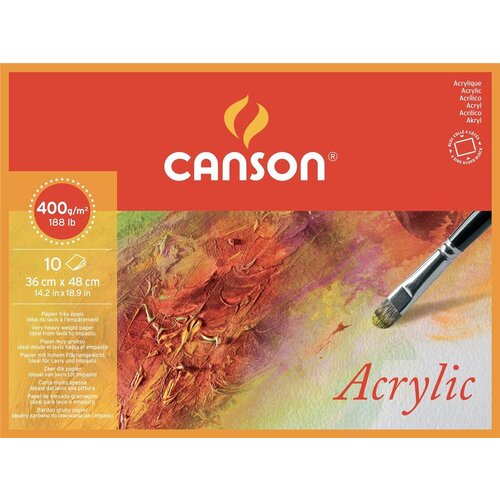 Canson Blok Acrylic 36x48 cm 400 g, 10 listni; fina struktura, (21290376) Cene