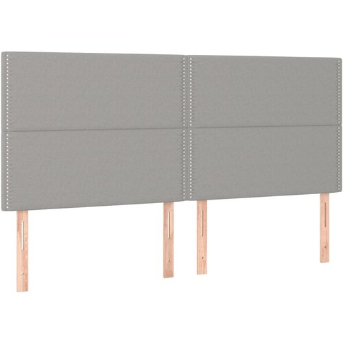 Maison Chic Posteljno vzglavje - Vzglavna omarica 4 kosa svetlo siv 80x5x78/88 cm blago, (22076931) Slike