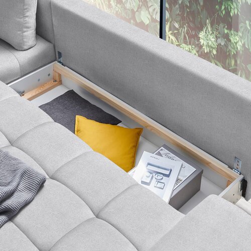CARRYHOME KOTNA SEDEŽNA GARNITURA, tkanina sivobež Slike