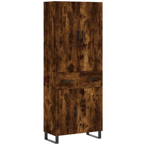 Maison Chic Visoka Komoda - Predalnik dimljen hrast 69,5x34x180 cm inženirski les, (21719980) Cene
