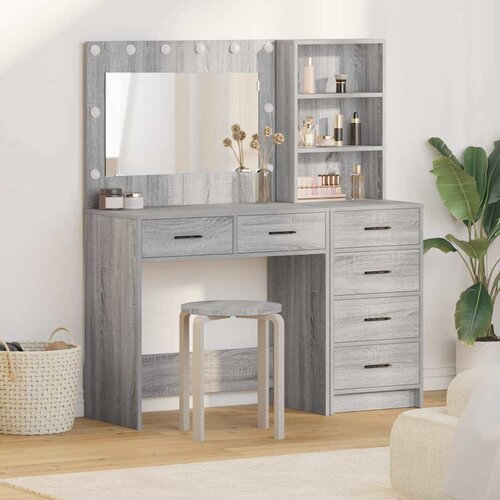  Toaletni stol S LED lampica Svijetlo siva 78.5 x 41 x 135 cm Cene