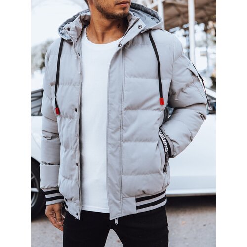 DStreet Men's Grey Quilted Winter Jacket Slike
