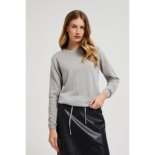 Moodo Women's sweater decorated with metallic thread - gray Slike