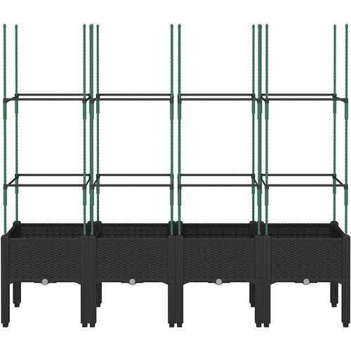  Vrtna sadilica s re&amp;scaron;etkom crna 160 x 40 x 142,5 cm PP Slike