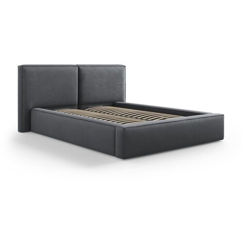 Cosmopolitan Design Tamno sivi tapecirani bračni krevet s prostorom za pohranu s podnicom 140x200 cm Arendal – Cijene