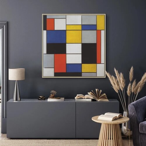  Slika - Piet Mondrian &amp;ndash; Composition A 80x80 U prirodnom drvenom okviru Slike