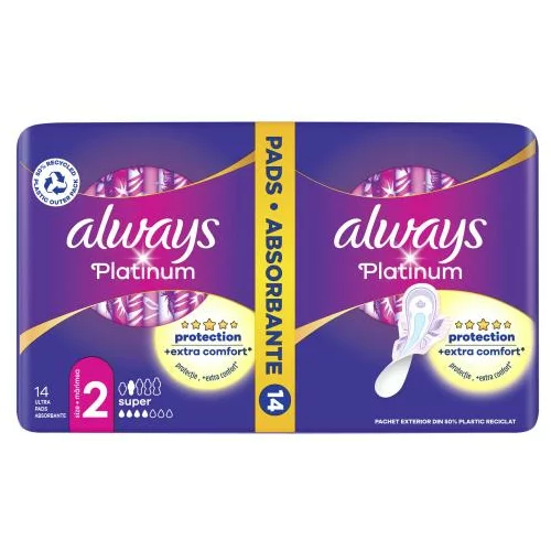 Always Platinum Super higijenski uložak 14 kom za ženske