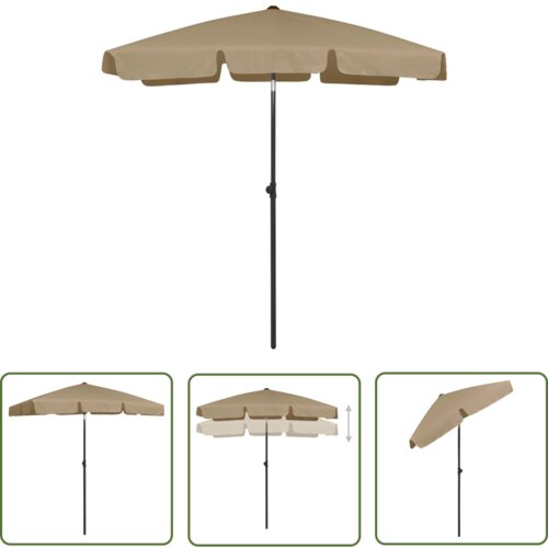  The Living Store Senčnik za na plažo taupe 180x120 cm - Senčnik Za Na Plažo, (21743145) Cene