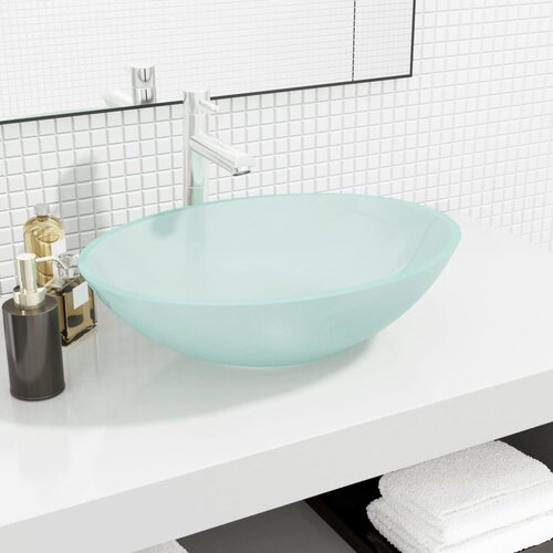 vidaXL Umivaonik stakleni 50 x 37 x 14 cm Matirana Cijene