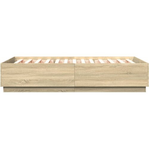  Okvir za krevet boja hrasta 140 x 200 cm konstruirano drvo Slike