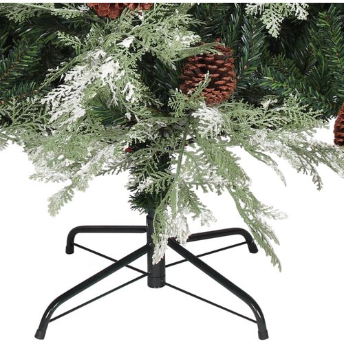  Božićno drvce sa &amp;scaron;i&amp;scaron;kama zeleno-bijelo 225 cm PVC i PE Slike