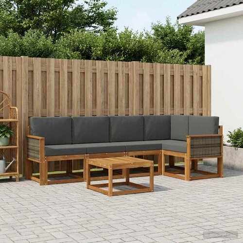  Set vanjskih sofa 6 pcs Prirodna i antracit Čvrsto drvo akacije Cene