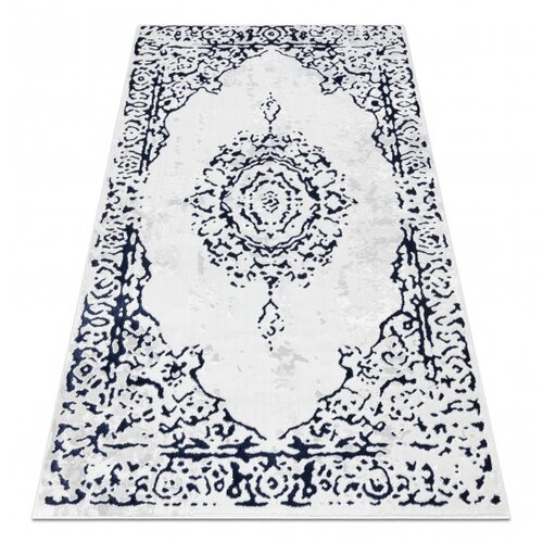RugsX Preproga ALLURE 1961 Ornament, okvir - strukturna, elegantna, glamur belo / plava 120x170 cm, (21996689) Cene