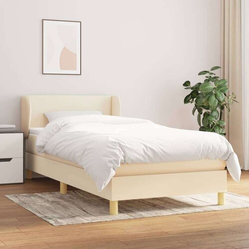  Box spring postelja z vzmetnico krem 80x200 cm blago, (20893581) Cene