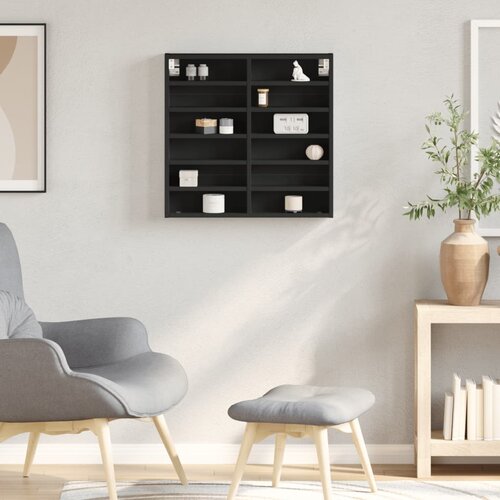  Vitrina crna 60x8,5x58 cm konstruirano drvo Slike