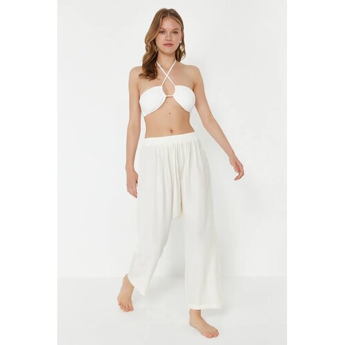 TRENDYOLMILLA Ženske pantalone Tbess24Pl00011, Krem Slike