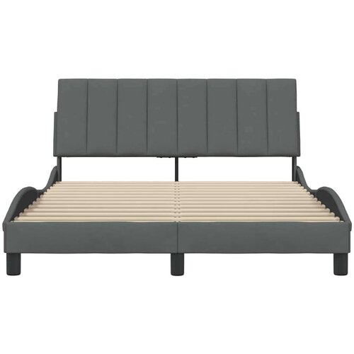 VidaXL okvir za krevet bez madraca tamnosivi 140 x 190 cm od tkanine Slike