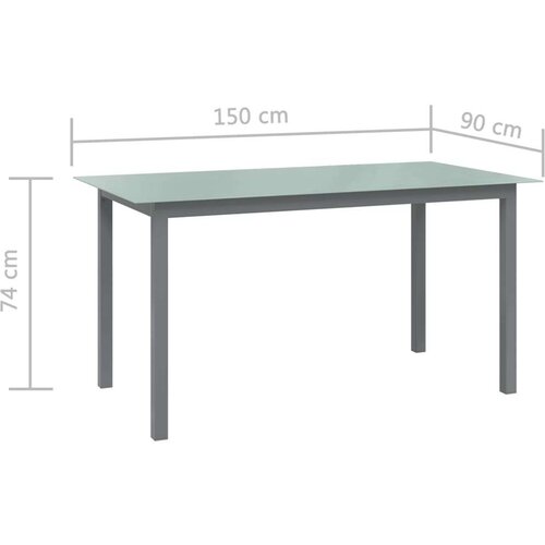 In vrtni stol svjetlosivi 150 x 90 x 74 cm od aluminija i stakla Slike