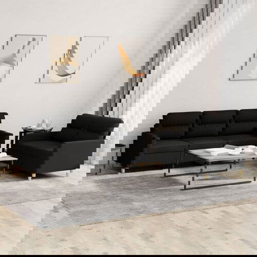 vidaXL 2-dijelni set sofa s jastucima crni od tkanine Cijene
