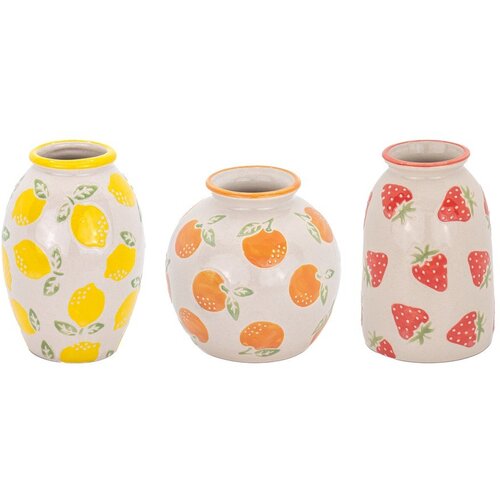 Sass & Belle Vaze u setu 3 kom od kamenine (visina 9,5 cm) Fruit &ndash; Cijene