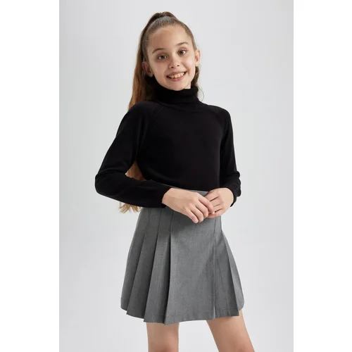 Defacto Girl's Turtleneck Black Sweater