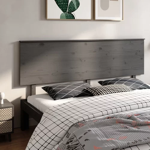  Uzglavlje za krevet sivo 204 x 6 x 82,5 cm od masivne borovine