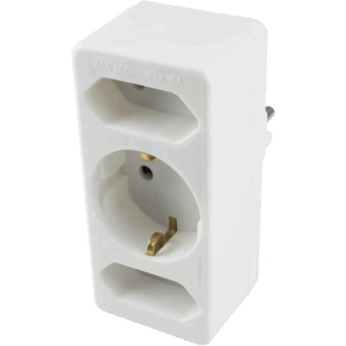 Home Strujni razdjeljnik, 2 x EURO + 1 x Shuko utičnica &amp;ndash; NV 13/WH Slike