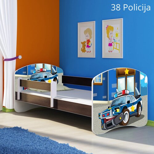  Dječji krevet ACMA s motivom, bočna wenge 140x70 cm 38 Policija Cene