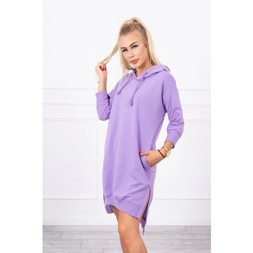 Kesi Dress with a hood and a longer back - purple