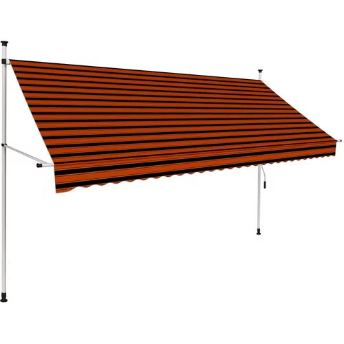 vidaXL Ročno zložljiva tenda 300 cm oranžna in rjava, (20610817)