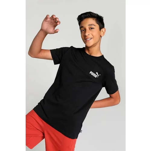 Puma Otroška bombažna kratka majica ESS Small Logo Tee B črna barva