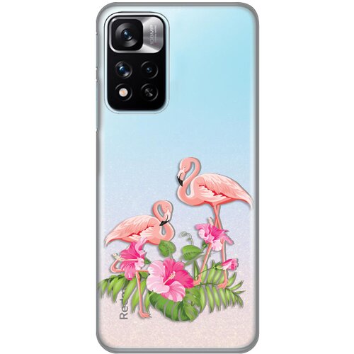 maska silikonska print skin za xiaomi redmi note 11 pro plus/poco X4 nfc flamingo Slike