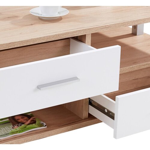 Modern Living Klubska Miza Quattro, Bela, Barva Hrasta Slike