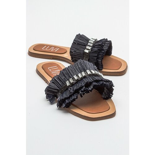 LuviShoes LUPE Black Stone Women's Slippers Slike