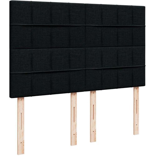VidaXL Krevet s oprugama i madracem crni 140x200 cm od tkanine Slike