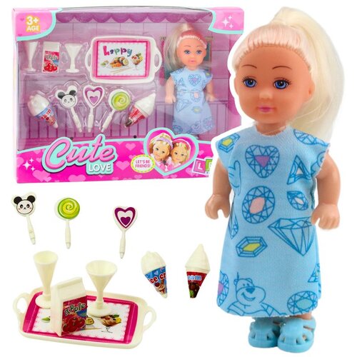 Mini Lutka za igru sa slasticama 12 cm - plava Slike