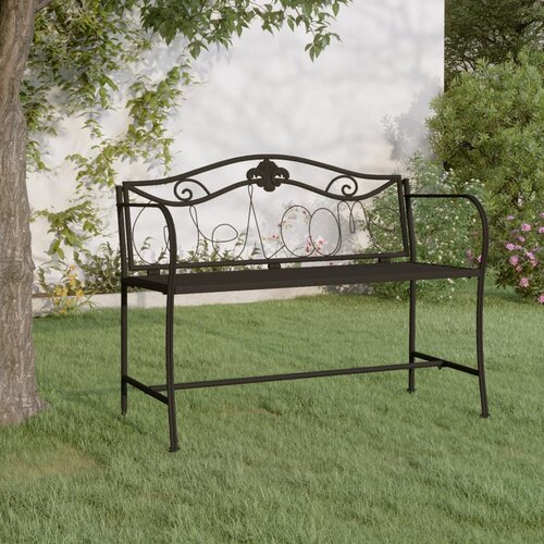 The Living Store Vrtna klop za 2 osebi 104 cm črno jeklo - Vrtna Klop, (21462765) Slike