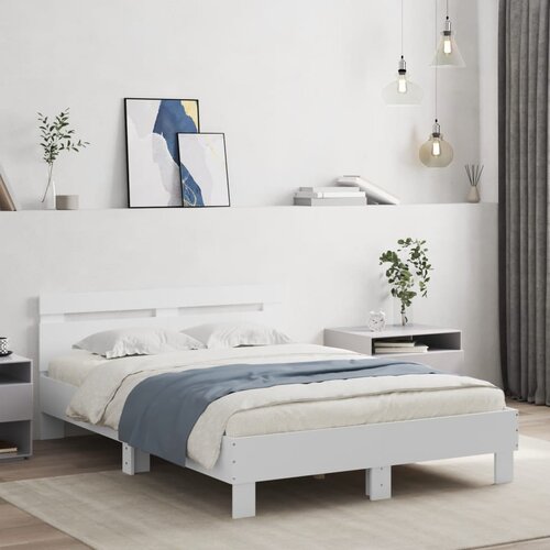  Okvir za krevet s uzglavljem i LED bijeli 135x190 cm Cijene