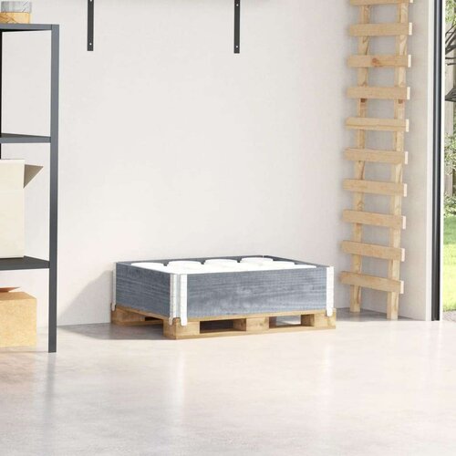 VidaXL Paletni okvir siv 80x60 cm trdna borovina Slike