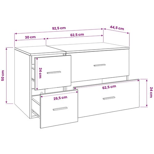  Set namje&amp;scaron;taja za kupaonicu 2 kom. Dimljeni hrast Smeđa 62,5 x 44,5 x 50 cm Slike