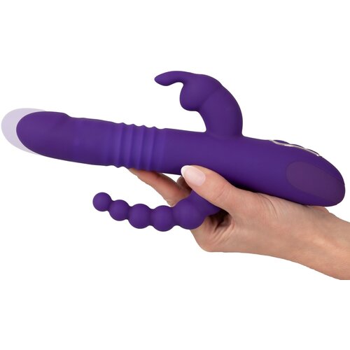 Sweet Smile Thrusting Pearl Triple Vibrator Purple Slike